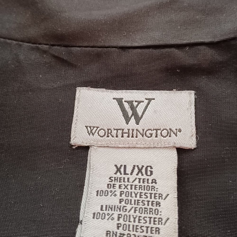 Worthington Womans Blacket Jacket Snaps Pads Buck… - image 3